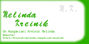 melinda kreinik business card